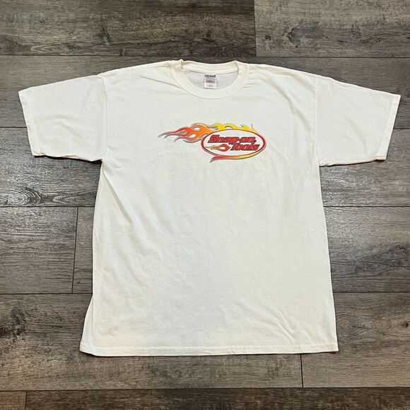 Vintage Y2K Snap-On Tools Race Car Graphic Flames Tee Shirt - Men's Size XL - Picture 1 of 7